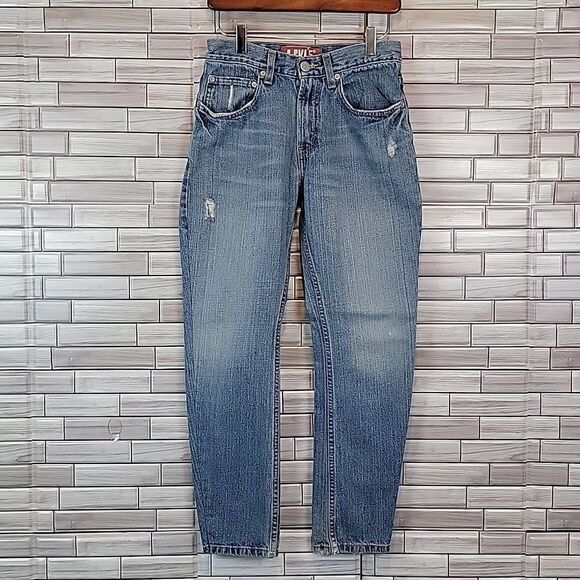 Levi's 527 red tab blue denim bootcut jeans Size 28 Juniors 16 - Picture 5 of 15